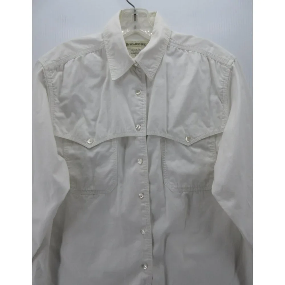 VINTAGE Banana Republic Shirt Large Safari Western Button Up Travel *